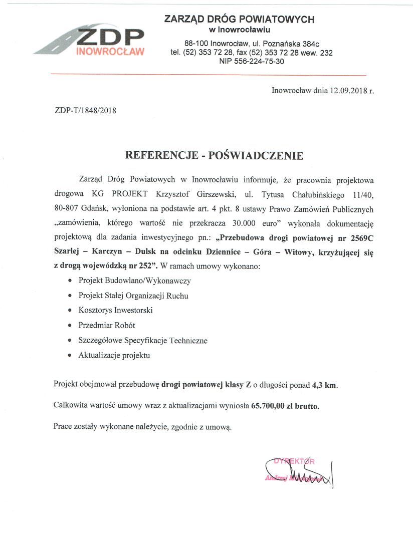 Referencje ZDP Inowrocław
